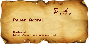 Pauer Adony névjegykártya